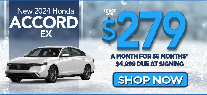 New 2024 Honda Accord EX Lease for $279 a month for 36 Months $4,999 due at signing | Shop Now