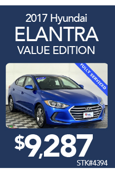 2017 Hyundai Elantra Value Edition Stk#4394$9,287 