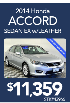 2014 Honda Accord Sedan EX w/Leather Stk#43966 $11,359 