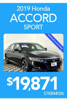 2019 Honda Accord Sport Stk#44026 $19,871 